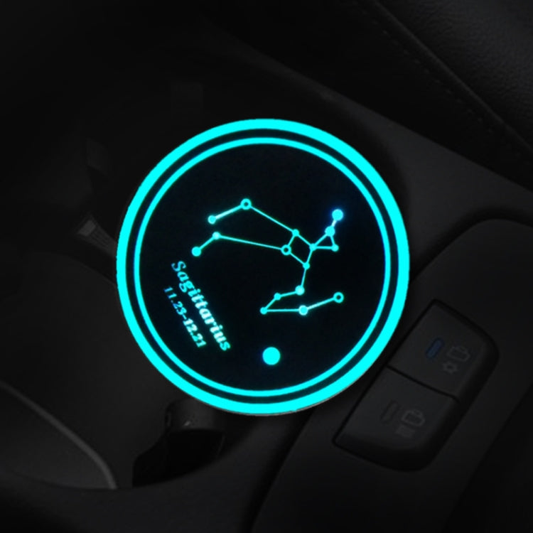 2 PCS Car Constellation Series AcrylicColorful USB Charger Water Cup Groove LED Atmosphere Light(Sagittarius) - Car Drink Holders by PMC TechLife | Online Shopping South Africa | PMC TechLife | Buy Now Pay Later Mobicred