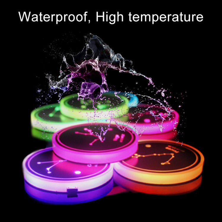 2 PCS Car Constellation Series AcrylicColorful USB Charger Water Cup Groove LED Atmosphere Light(Pisces) - Car Drink Holders by PMC TechLife | Online Shopping South Africa | PMC TechLife | Buy Now Pay Later Mobicred