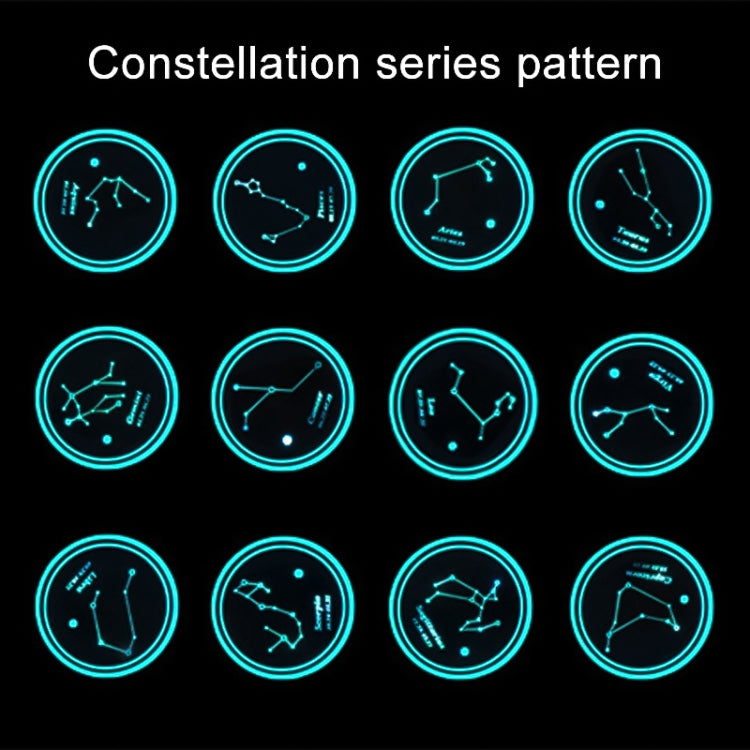 2 PCS Car Constellation Series AcrylicColorful USB Charger Water Cup Groove LED Atmosphere Light(Gemini) - Car Drink Holders by PMC TechLife | Online Shopping South Africa | PMC TechLife | Buy Now Pay Later Mobicred