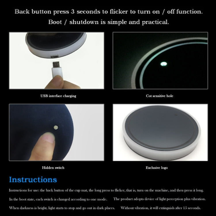 2 PCS Car Constellation Series AcrylicColorful USB Charger Water Cup Groove LED Atmosphere Light(Gemini) - Car Drink Holders by PMC TechLife | Online Shopping South Africa | PMC TechLife | Buy Now Pay Later Mobicred