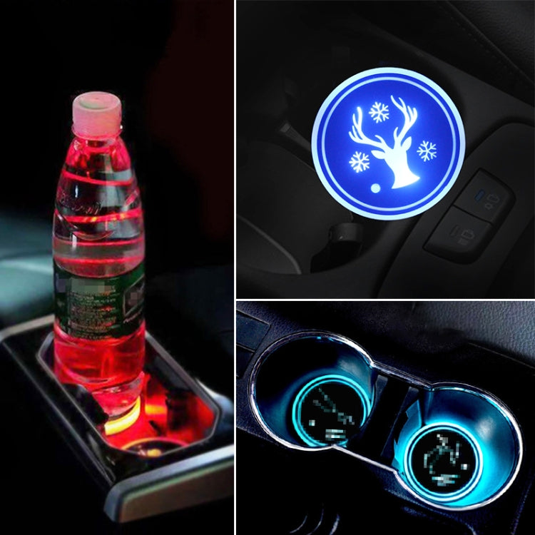 Car AcrylicColorful USB Charger Water Cup Groove LED Atmosphere Light(Christmas Deer) - Car Drink Holders by PMC TechLife | Online Shopping South Africa | PMC TechLife | Buy Now Pay Later Mobicred