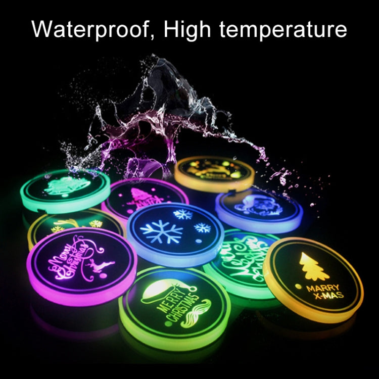 Car AcrylicColorful USB Charger Water Cup Groove LED Atmosphere Light(Christmas Deer) - Car Drink Holders by PMC TechLife | Online Shopping South Africa | PMC TechLife | Buy Now Pay Later Mobicred