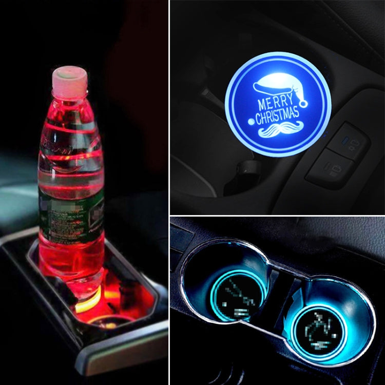 Car AcrylicColorful USB Charger Water Cup Groove LED Atmosphere Light(Christmas Hat) - Car Drink Holders by PMC TechLife | Online Shopping South Africa | PMC TechLife | Buy Now Pay Later Mobicred