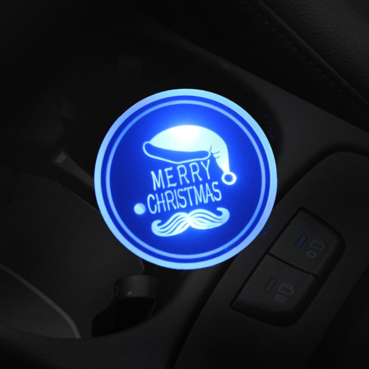Car AcrylicColorful USB Charger Water Cup Groove LED Atmosphere Light(Christmas Hat) - Car Drink Holders by PMC TechLife | Online Shopping South Africa | PMC TechLife | Buy Now Pay Later Mobicred
