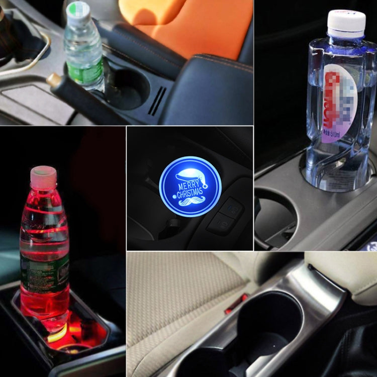 Car AcrylicColorful USB Charger Water Cup Groove LED Atmosphere Light(Christmas Hat) - Car Drink Holders by PMC TechLife | Online Shopping South Africa | PMC TechLife | Buy Now Pay Later Mobicred