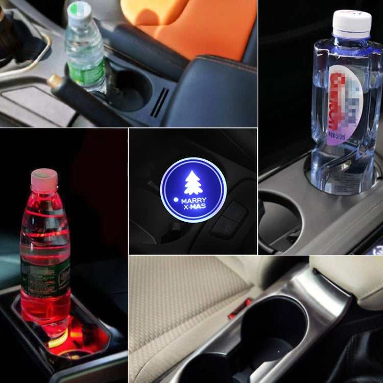 Car AcrylicColorful USB Charger Water Cup Groove LED Atmosphere Light(Christmas Tree) - Car Drink Holders by PMC TechLife | Online Shopping South Africa | PMC TechLife | Buy Now Pay Later Mobicred