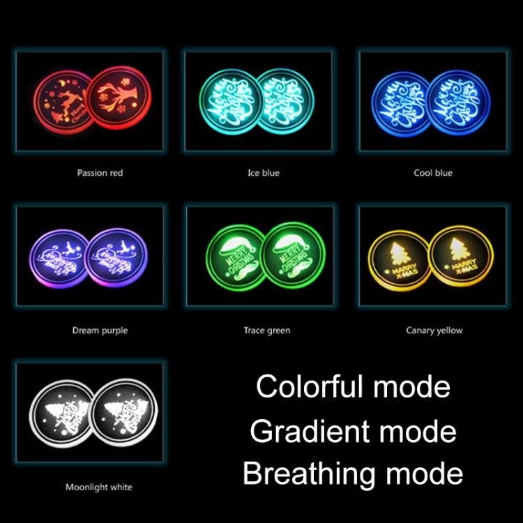 Car AcrylicColorful USB Charger Water Cup Groove LED Atmosphere Light(Christmas Tree) - Car Drink Holders by PMC TechLife | Online Shopping South Africa | PMC TechLife | Buy Now Pay Later Mobicred
