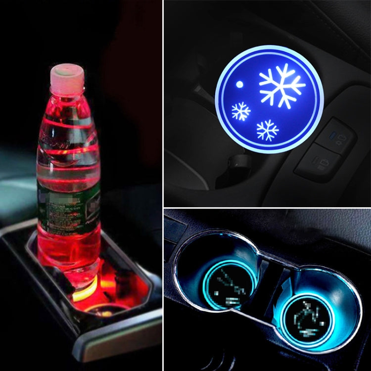 Car AcrylicColorful USB Charger Water Cup Groove LED Atmosphere Light(Snowflake) - Car Drink Holders by PMC TechLife | Online Shopping South Africa | PMC TechLife | Buy Now Pay Later Mobicred