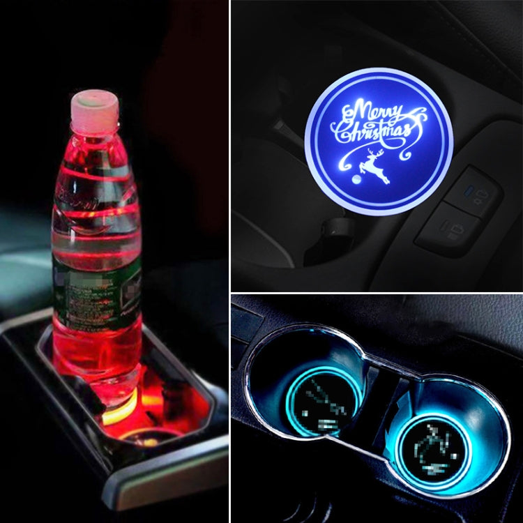 Car AcrylicColorful USB Charger Water Cup Groove LED Atmosphere Light(English Deer) - Car Drink Holders by PMC TechLife | Online Shopping South Africa | PMC TechLife | Buy Now Pay Later Mobicred