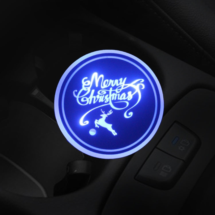 Car AcrylicColorful USB Charger Water Cup Groove LED Atmosphere Light(English Deer) - Car Drink Holders by PMC TechLife | Online Shopping South Africa | PMC TechLife | Buy Now Pay Later Mobicred
