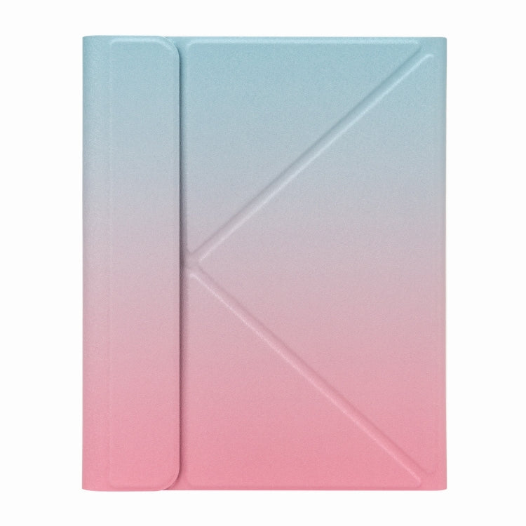 H-102C Touch Bluetooth Keyboard Leather Case with Rear Three-fold Holder For iPad 10.2 2020 & 2019 / Pro 10.5 inch(Pink Blue) - Universal by PMC TechLife | Online Shopping South Africa | PMC TechLife