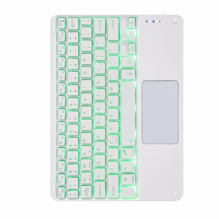 H-102CS Touch Backlight Bluetooth Keyboard Leather Case with Rear Three-fold Holder For iPad 10.2 2020 & 2019 / Pro 10.5 inch(Pink Blue) - Universal by PMC TechLife | Online Shopping South Africa | PMC TechLife