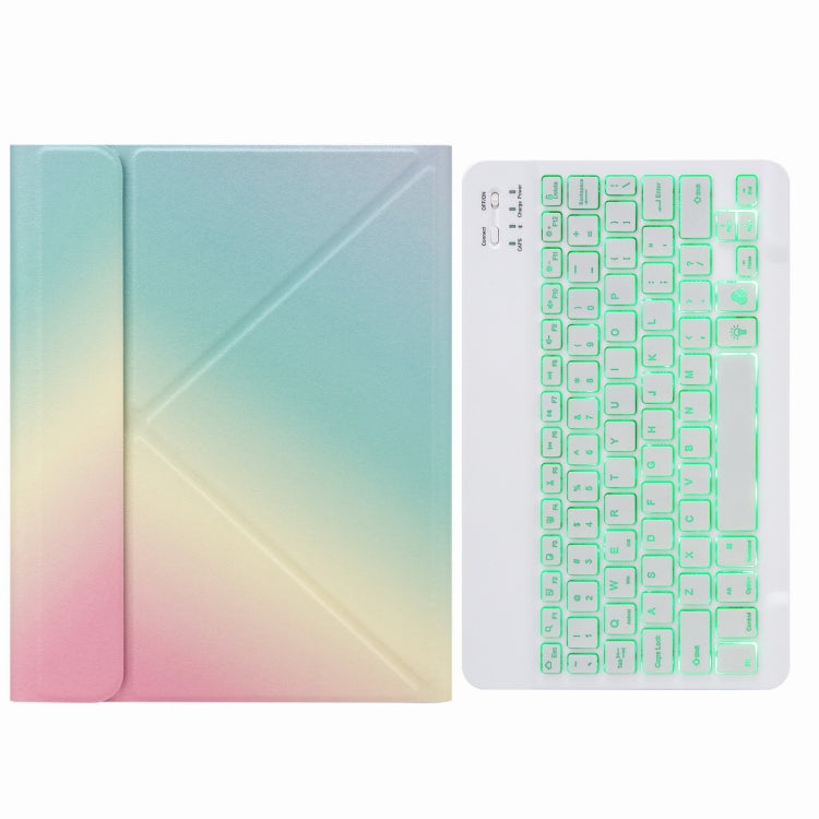 H-102S Monochrome Backlight Bluetooth Keyboard Leather Case with Rear Three-fold Holder For iPad 10.2 2020 & 2019 / Pro 10.5 inch(Rainbow) - Universal by PMC TechLife | Online Shopping South Africa | PMC TechLife