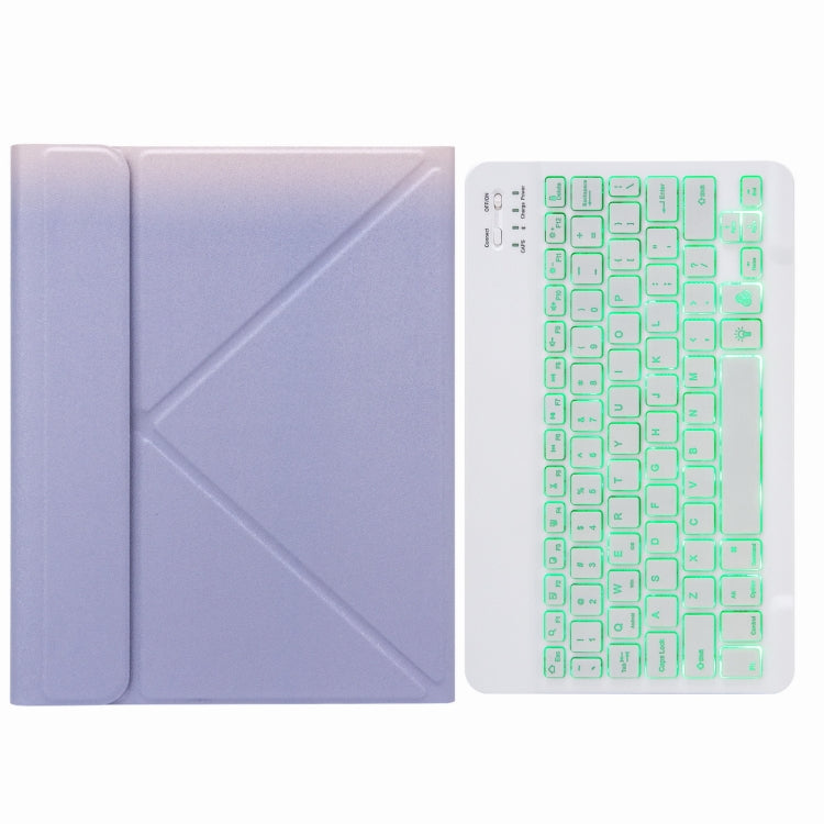 H-102S Monochrome Backlight Bluetooth Keyboard Leather Case with Rear Three-fold Holder For iPad 10.2 2020 & 2019 / Pro 10.5 inch(Purple) - Universal by PMC TechLife | Online Shopping South Africa | PMC TechLife