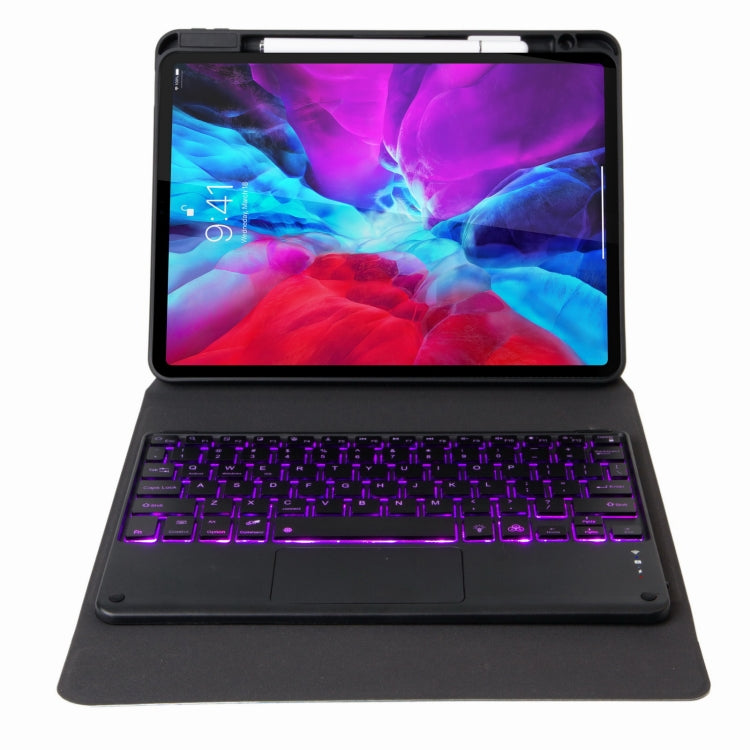 H-102S Monochrome Backlight Bluetooth Keyboard Leather Case with Rear Three-fold Holder For iPad 10.2 2020 & 2019 / Pro 10.5 inch(Black) - Universal by PMC TechLife | Online Shopping South Africa | PMC TechLife | Buy Now Pay Later Mobicred