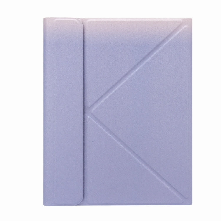 H-097S Monochrome Backlight Bluetooth Keyboard Leather Case with Rear Three-fold Holder For iPad 9.7 2018 & 2017(Purple) - Universal by PMC TechLife | Online Shopping South Africa | PMC TechLife