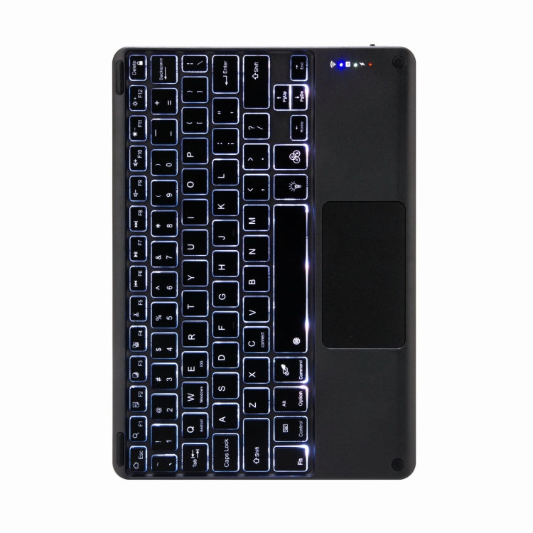 H-097CS Touch Backlight Bluetooth Keyboard Leather Case with Rear Three-fold Holder For iPad 9.7 2018 & 2017(Black) - free shipping - PMC TechLife - Order now!