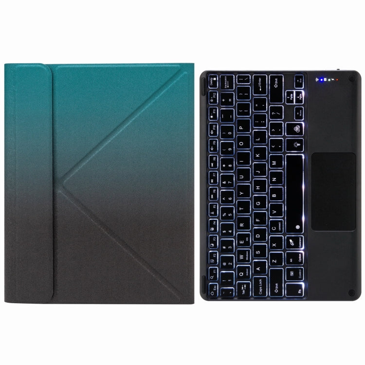 H-109CS Touch Backlight Bluetooth Keyboard Leather Case with Rear Three-fold Holder For iPad Pro 11 inch 2021 & 2020 & 2018 / Air 2020 10.9(Dark Night Green) - Universal by PMC TechLife | Online Shopping South Africa | PMC TechLife
