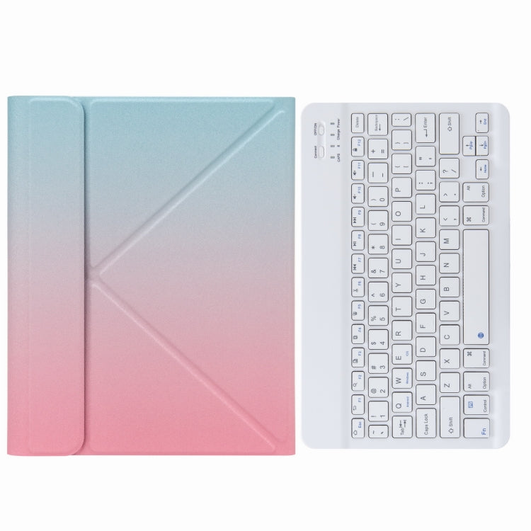 H-102 Bluetooth Keyboard Leather Case with Rear Three-fold Holder For iPad 10.2 2020 & 2019 / Pro 10.5 inch(Pink Blue) - Universal by PMC TechLife | Online Shopping South Africa | PMC TechLife