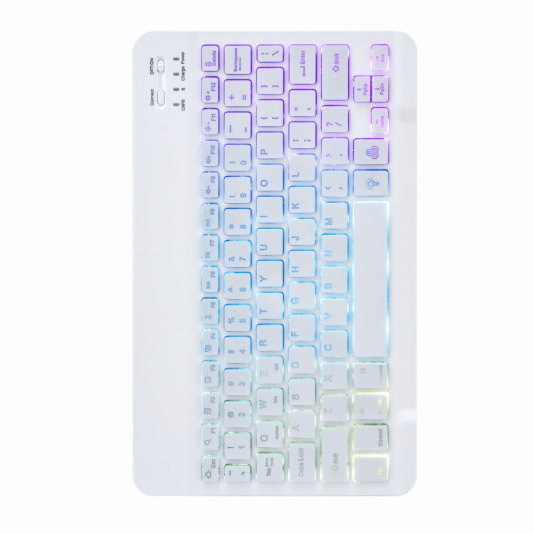 H-102S3 Tri-color Backlight Bluetooth Keyboard Leather Case with Rear Three-fold Holder For iPad 10.2 2020 & 2019 / Pro 10.5 inch(Purple) - Universal by PMC TechLife | Online Shopping South Africa | PMC TechLife
