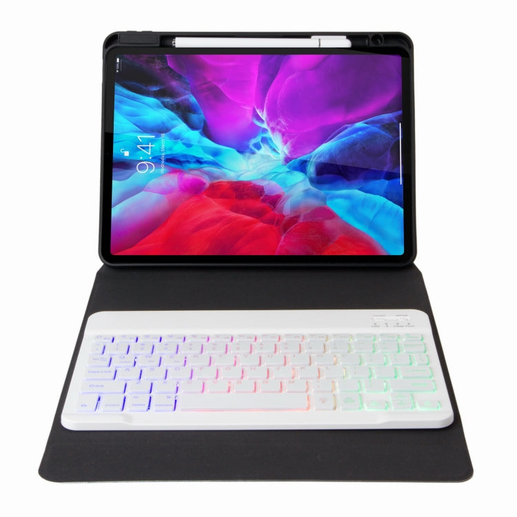 H-102S3 Tri-color Backlight Bluetooth Keyboard Leather Case with Rear Three-fold Holder For iPad 10.2 2020 & 2019 / Pro 10.5 inch(Purple) - Universal by PMC TechLife | Online Shopping South Africa | PMC TechLife