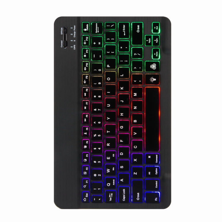 H-102S3 Tri-color Backlight Bluetooth Keyboard Leather Case with Rear Three-fold Holder For iPad 10.2 2020 & 2019 / Pro 10.5 inch(Black) - Universal by PMC TechLife | Online Shopping South Africa | PMC TechLife