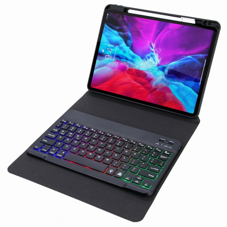 H-102S3 Tri-color Backlight Bluetooth Keyboard Leather Case with Rear Three-fold Holder For iPad 10.2 2020 & 2019 / Pro 10.5 inch(Black) - Universal by PMC TechLife | Online Shopping South Africa | PMC TechLife