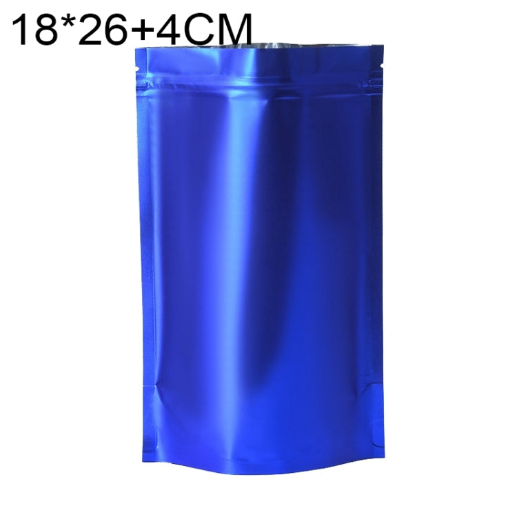 100 PCS/Set Matte Aluminum Foil Snack Stand-up Pouch, Size:18x26+4cm(Blue) - Preservation Supplies by PMC TechLife | Online Shopping South Africa | PMC TechLife | Buy Now Pay Later Mobicred
