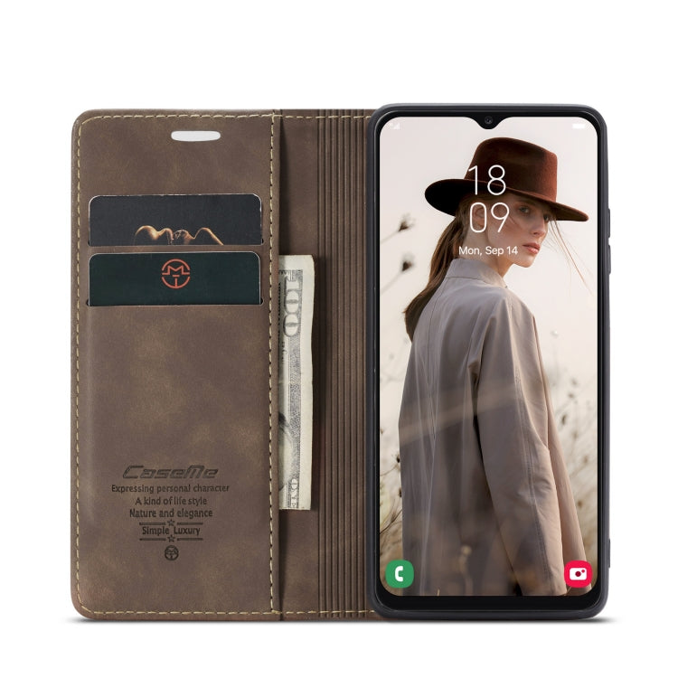 For Samsung Galaxy A13 4G/A13 5G/A04S/A04/M13 5G CaseMe 013 Multifunctional Horizontal Flip Leather Phone Case(Coffee) - free shipping - PMC TechLife - Order now!