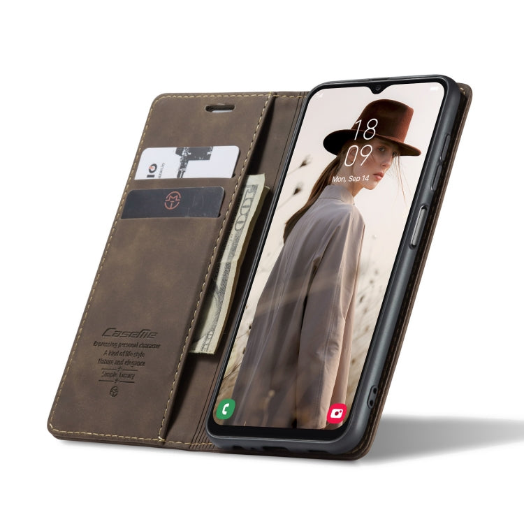 For Samsung Galaxy A13 4G/A13 5G/A04S/A04/M13 5G CaseMe 013 Multifunctional Horizontal Flip Leather Phone Case(Coffee) - free shipping - PMC TechLife - Order now!