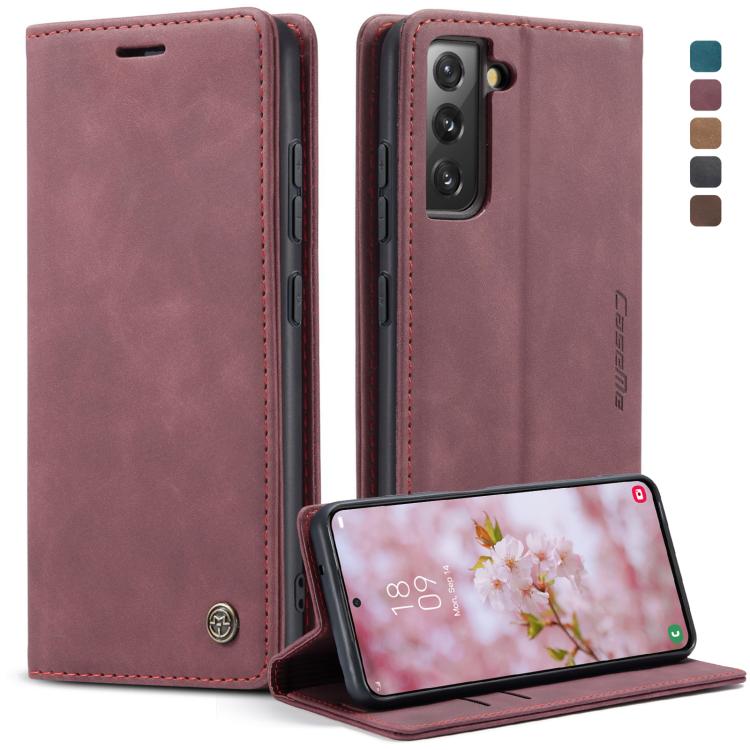 For Samsung Galaxy S22+ CaseMe 013 Multifunctional Horizontal Flip Leather Phone Case(Wine Red) - free shipping - PMC Jewellery - Order now!