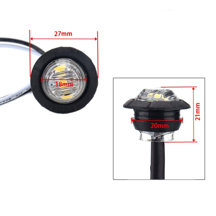 A5015 15 in 1 Red + Amber + White Light Truck Trailer LED Round Side Marker Lamp - Warning Lights by PMC TechLife | Online Shopping South Africa | PMC TechLife | Buy Now Pay Later Mobicred
