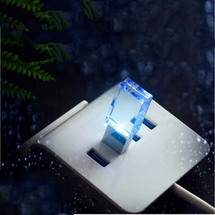 Crystal Flash Light Emitting USB 2.0 Flash Drive Car Music USB Flash Drive, Capacity:8GB(White) - USB Flash Drives by PMC TechLife | Online Shopping South Africa | PMC TechLife | Buy Now Pay Later Mobicred