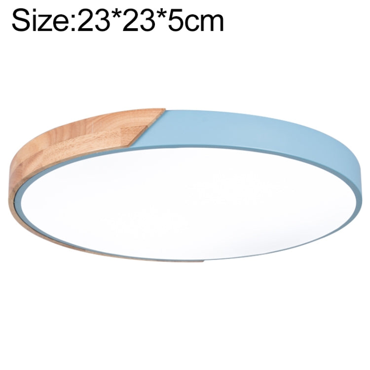 Wood Macaron LED Round Ceiling Lamp, White Light, Size:23cm(Blue) - Celling Lights & Chandeliers by PMc TechLife | Online Shopping South Africa | PMc TechLife | Buy Now Pay Later Mobicred