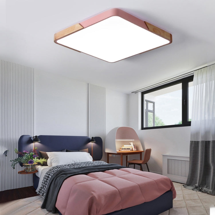 Wood Macaron LED Square Ceiling Lamp, White Light, Size:30cm(Yellow) - free shipping - PMc TechLife - Order now!