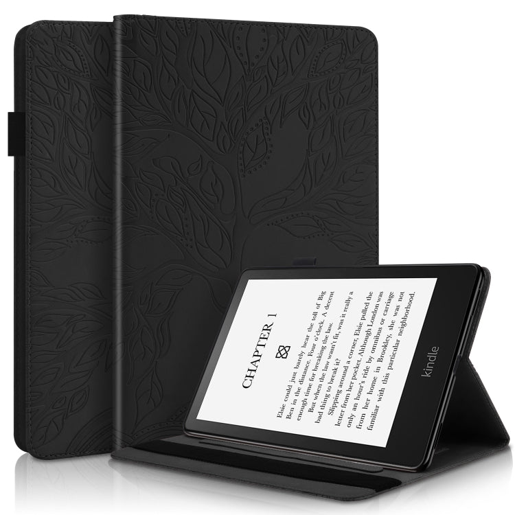 For Amazon Kindle Paperwhite 5 2021 Life Tree Series Leather Tablet Case(Black) - Amazon by PMC TechLife | Online Shopping South Africa | PMC TechLife | Buy Now Pay Later Mobicred