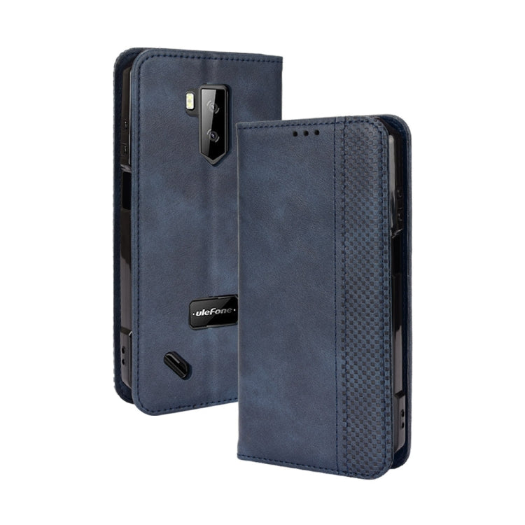 For Ulefone Armor X9 Magnetic Buckle Retro Texture Leather Case(Blue) - Ulefone Cases by PMC Jewellery | Online Shopping South Africa | PMC Jewellery | Buy Now Pay Later Mobicred
