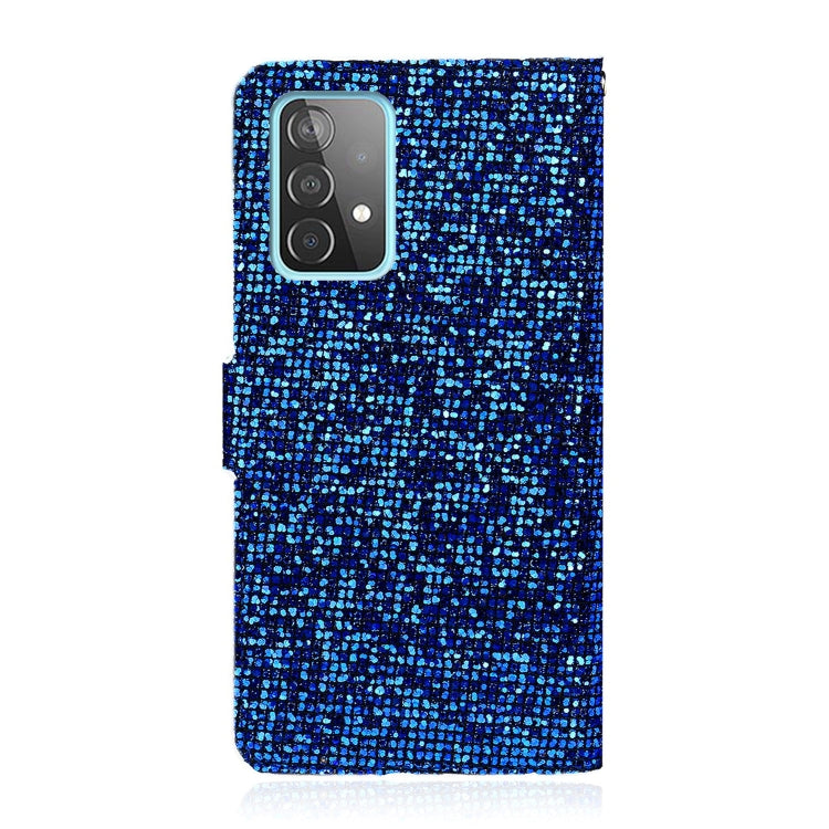 For Samsung Galaxy A73 Glitter Powder Leather Phone Case(Blue) - Galaxy Phone Cases by PMC TechLife | Online Shopping South Africa | PMC TechLife