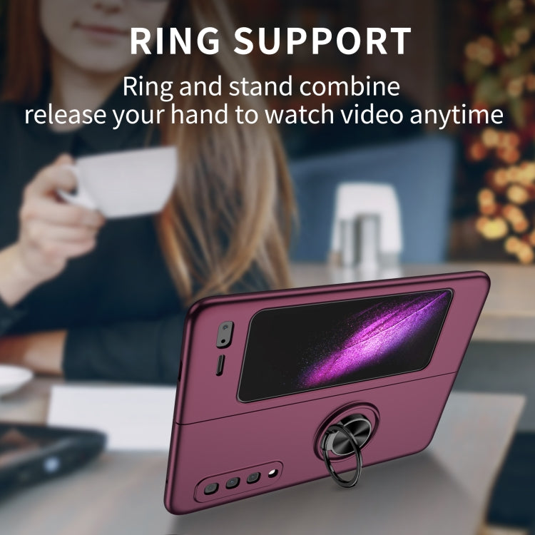 For Samsung Galaxy Fold Armor Ring Holder Phone Case(Wine Red) - Galaxy Phone Cases by PMC TechLife | Online Shopping South Africa | PMC TechLife | Buy Now Pay Later Mobicred