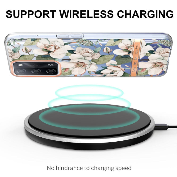 For OPPO A55 5G / A53S 5G / A54 4G / A16 / A54S 4G Flowers and Plants Series IMD TPU Phone Case(Green Gardenia) - OPPO Cases by PMC TechLife | Online Shopping South Africa | PMC TechLife | Buy Now Pay Later Mobicred