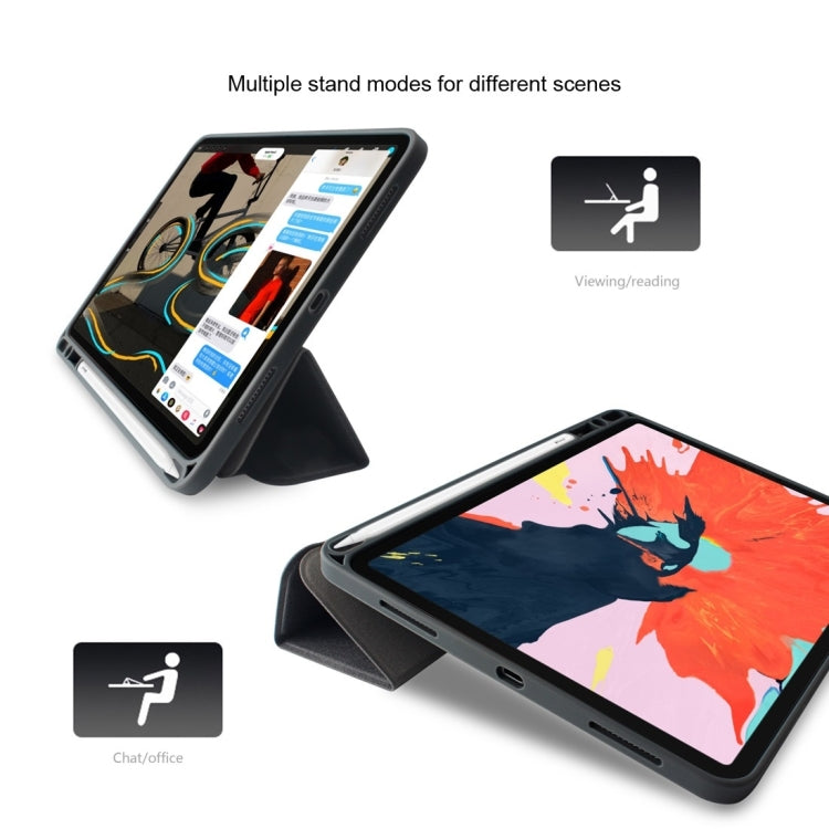 For iPad Mini 5 / 4 Mutural Exquisite Series Cloth Texture PU+TPU Leather Case with 3-Fold Holder & Pen Slot & Sleep & Wake-up Function(Green) - free shipping - PMC TechLife - Order now!