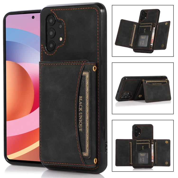 For Samsung Galaxy A32 4G Three-fold Leather Phone Case with Card Slot & Wallet & Holder(Black) - Galaxy Phone Cases by PMC TechLife | Online Shopping South Africa | PMC TechLife