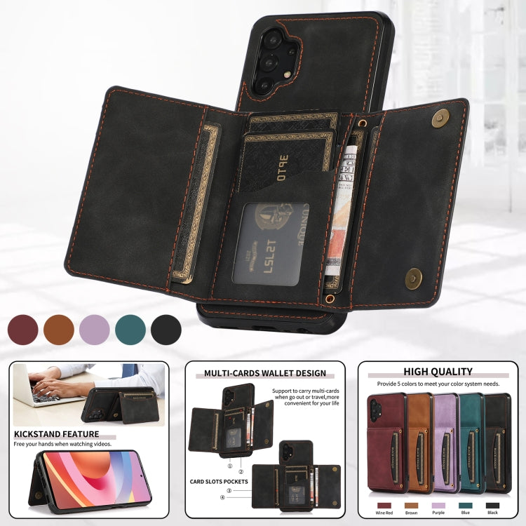 For Samsung Galaxy A32 4G Three-fold Leather Phone Case with Card Slot & Wallet & Holder(Black) - Galaxy Phone Cases by PMC TechLife | Online Shopping South Africa | PMC TechLife