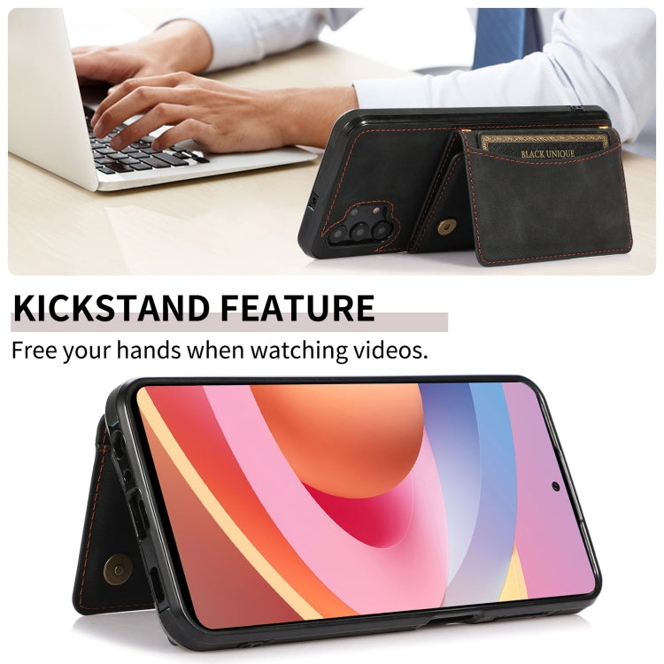 For Samsung Galaxy A32 4G Three-fold Leather Phone Case with Card Slot & Wallet & Holder(Black) - Galaxy Phone Cases by PMC TechLife | Online Shopping South Africa | PMC TechLife