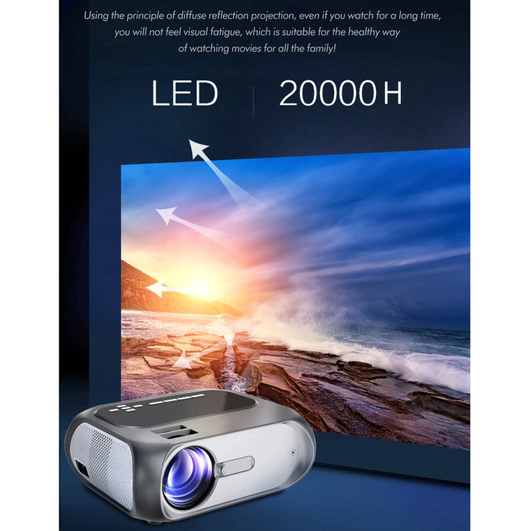 T7i 720P 200 ANSI Home Theater LED HD Digital Projector, Same Screen Version, US Plug(Silver Grey) - LED Projector by PMC TechLife | Online Shopping South Africa | PMC TechLife | Buy Now Pay Later Mobicred