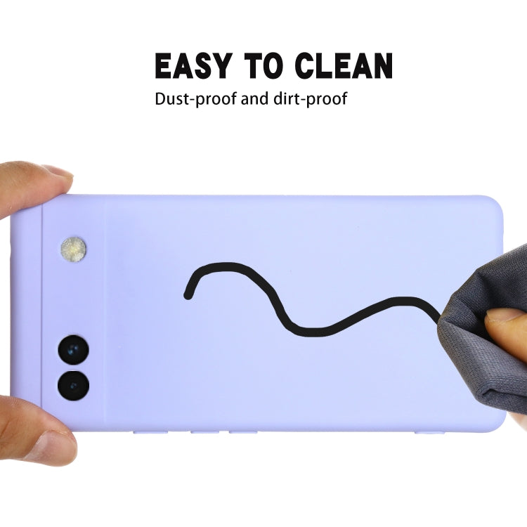 For Google Pixel 6a Pure Color Liquid Silicone Phone Case(Purple) - Google Cases by PMC TechLife | Online Shopping South Africa | PMC TechLife | Buy Now Pay Later Mobicred