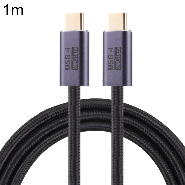 20Gbps USB 4 USB-C / Type-C Male to USB-C / Type-C Male Braided Data Cable, Cable Length:1m(Black) - Cable & Adapters by PMC TechLife | Online Shopping South Africa | PMC TechLife | Buy Now Pay Later Mobicred