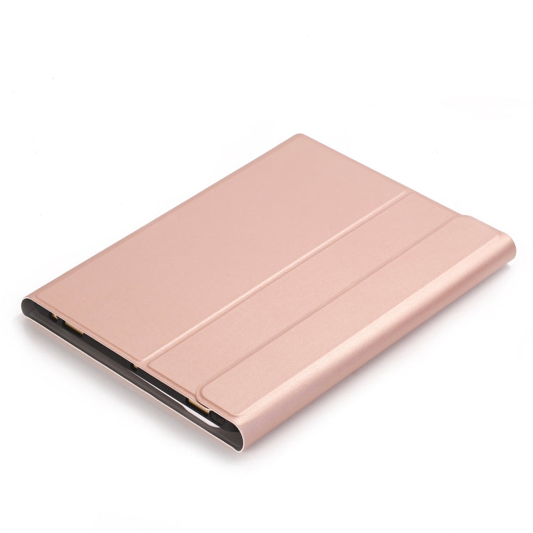 A08B Bluetooth Keyboard Leather Case with Holder & TPU Pen Slot For Samsung Galaxy Tab A8 10.5 2021 SM-X205 / SM-X200(Rose Gold) - Samsung Keyboard by PMC TechLife | Online Shopping South Africa | PMC TechLife