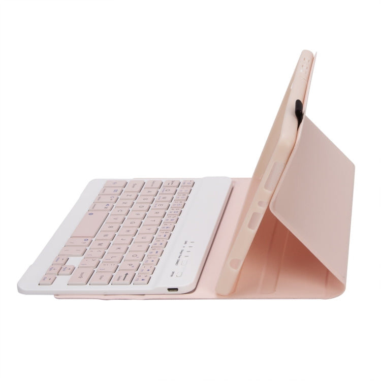 A220 Candy Color TPU Detachable Bluetooth Keyboard Leather Case with Bracket For Samsung Galaxy Tab A7 Lite 8.7 T220 / T225(Pink) - Samsung Keyboard by PMC TechLife | Online Shopping South Africa | PMC TechLife