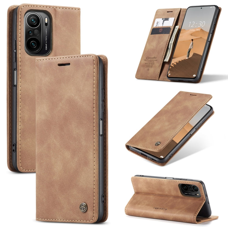 For Xiaomi Redmi K40 / K40 Pro / Poco F3／Mi 11i／Mi 11X／Mi 11X Pro CaseMe 013 Multifunctional Leather Phone Case(Brown) - free shipping - PMC Jewellery - Order now!